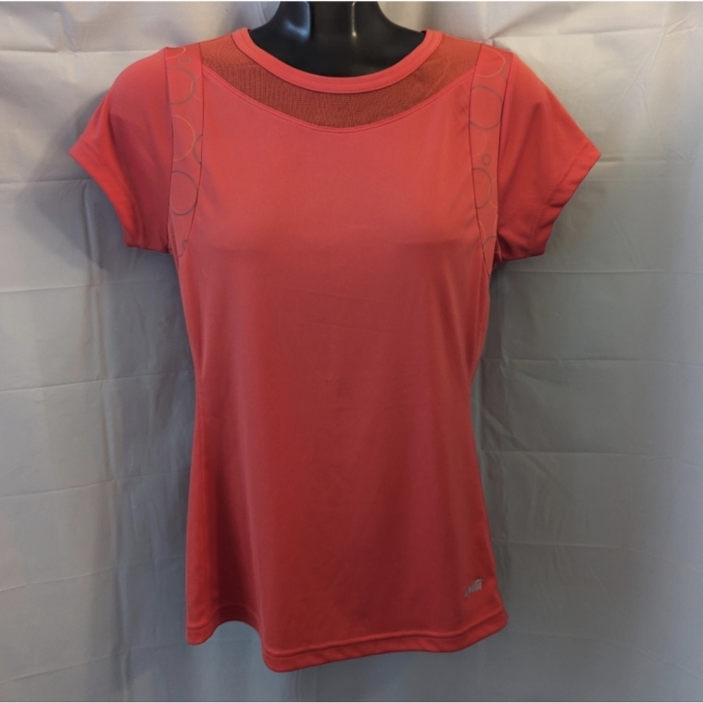 Avia Sports Athletic Top Women's Size Medium Short Sleeve Coral Color